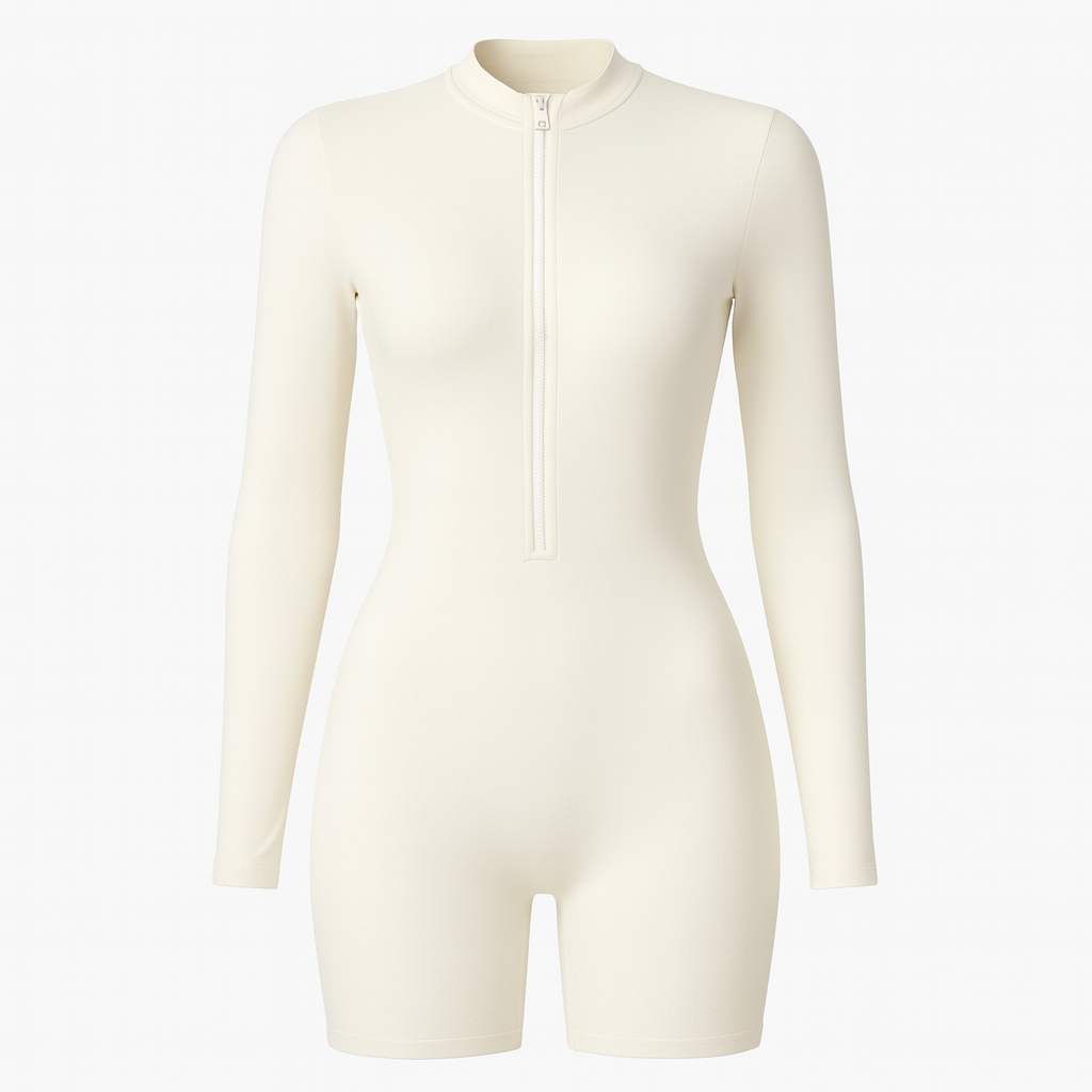 Backless Sculpt Zip Romper
