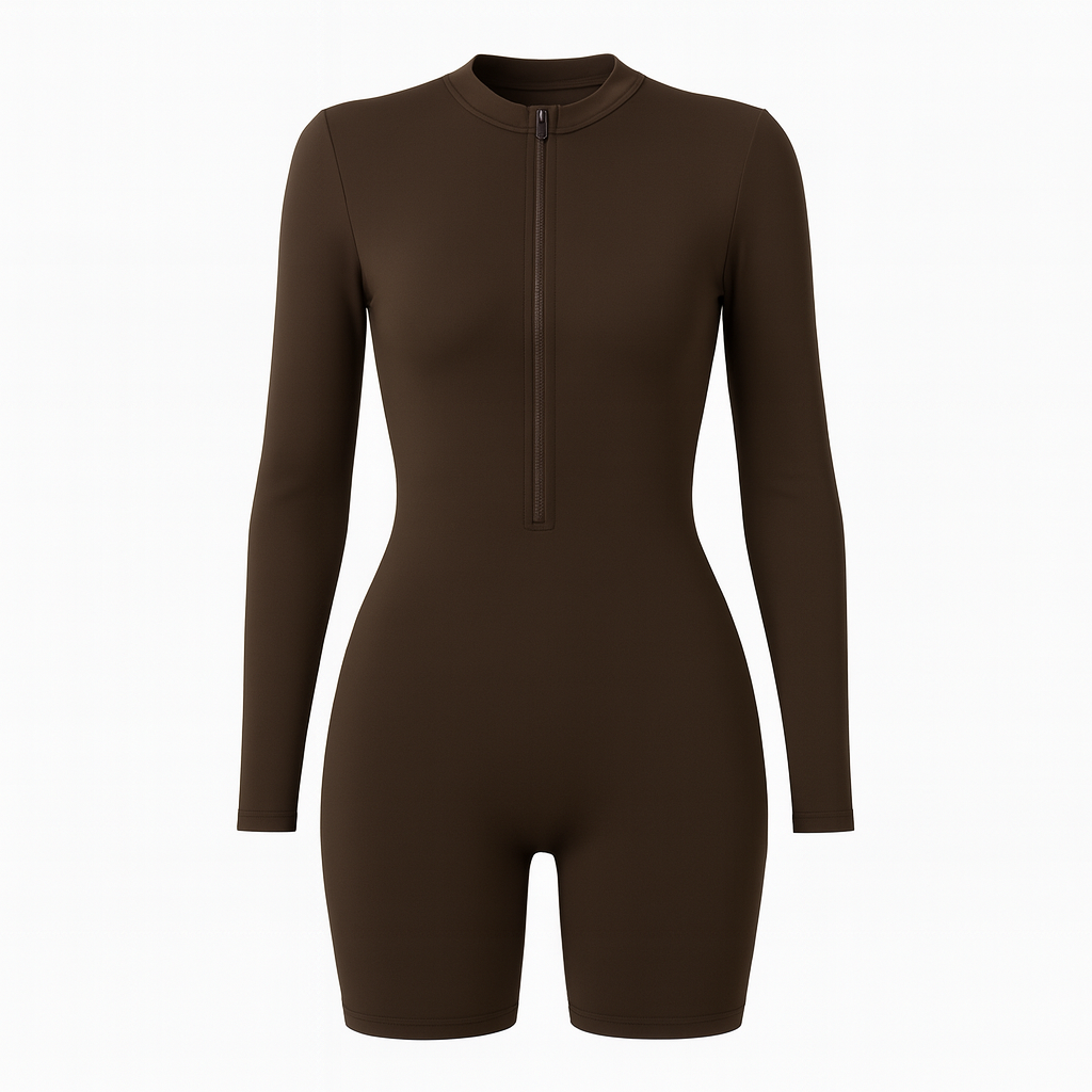 Backless Sculpt Zip Romper