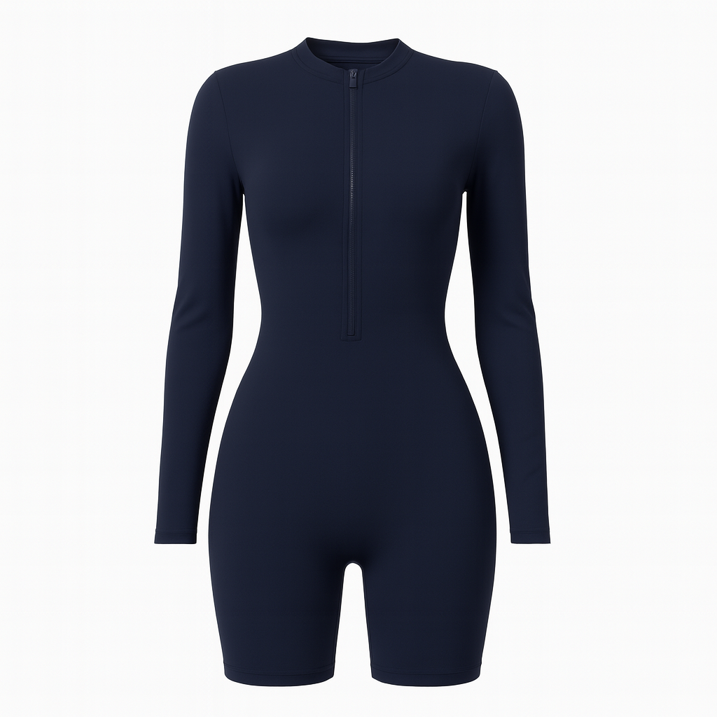 Backless Sculpt Zip Romper