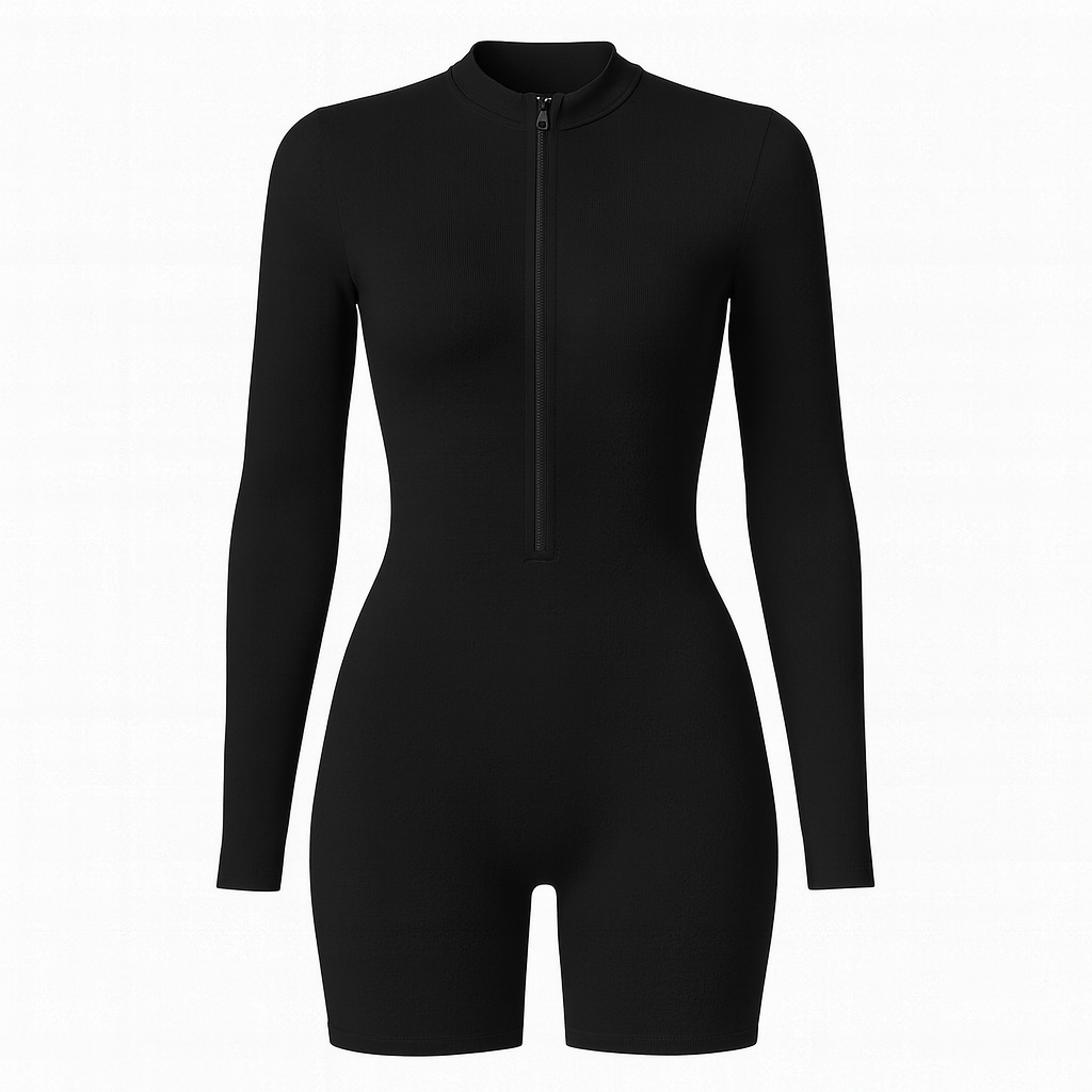 Backless Sculpt Zip Romper